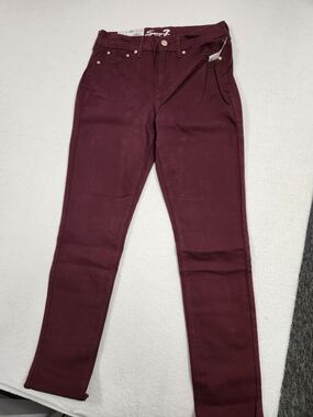 Seven7 Tummy Less Skinny Jeans in Burgundy